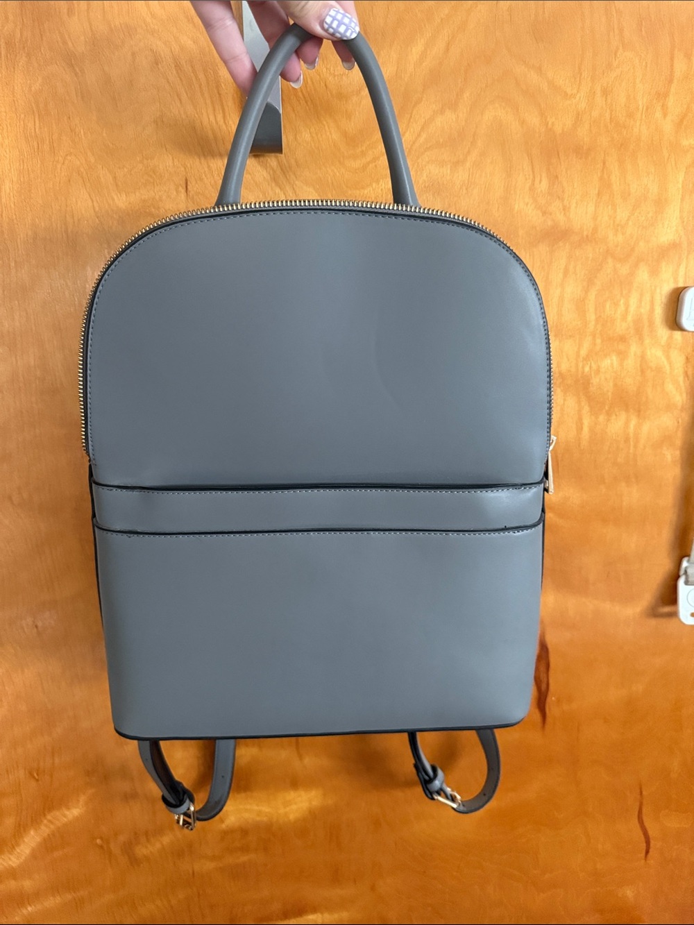 a new day Gray Minimalist Smooth Backpack